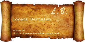 Lorenz Bertalan névjegykártya